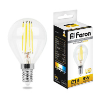 Лампа светодиодная Feron LB-61 Шарик E14 5W 2700K теплый /4320615