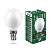 Лампа светодиодная SAFFIT SBG4507 Шарик E14 7W 4000K белый /6929502