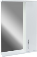 Зеркало Doratiz Эко со шкафчиком 50 см (белый), петли без доводчиков, покрытие пленка, правая дверка./2712.533
