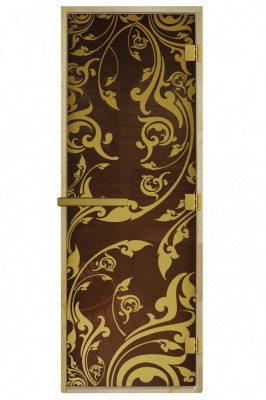 Дверь Бронза "Золотая Венеция" 190х70, 8 мм, 3 петли (ольха) DoorWood