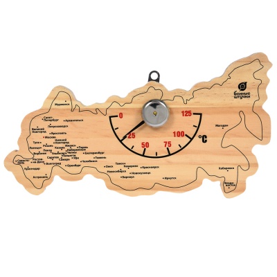 Термометр "Карта России" 22х11х2,5см для бани и сауны "Банные штучки" /18056