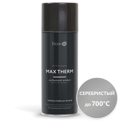 Краска термостойкая (Аэрозоль) (до 700°С, 520 мл) Серебро ELCON