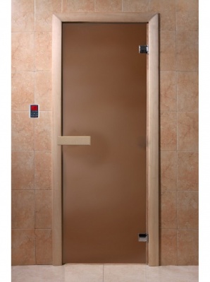 Дверь Бронза матовая 190х70, 6 мм, 2 петли (коробка хвоя) DoorWood DW01218